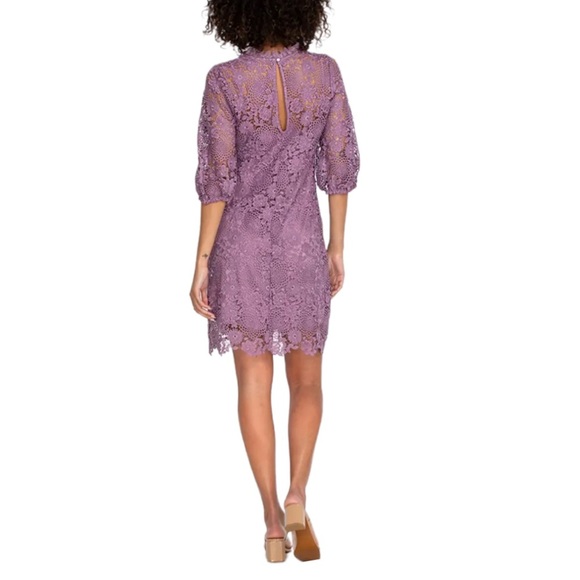 Johnny Was Purple Slip Dress with Lace Overlay B1 - Picture 4 of 14
